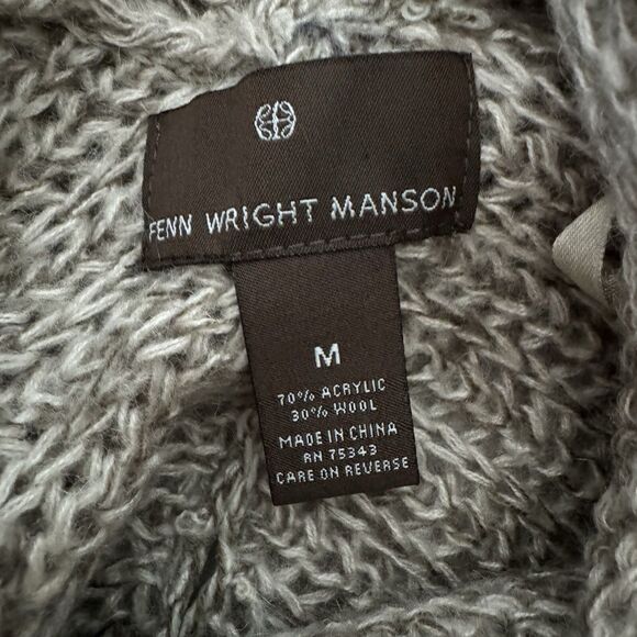 Fenn Wright Manson Women's Turtleneck Tunic Sweater M Gray Taupe Wool Blend Cozy - Picture 7 of 11